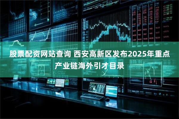 股票配资网站查询 西安高新区发布2025年重点产业链海外引才目录